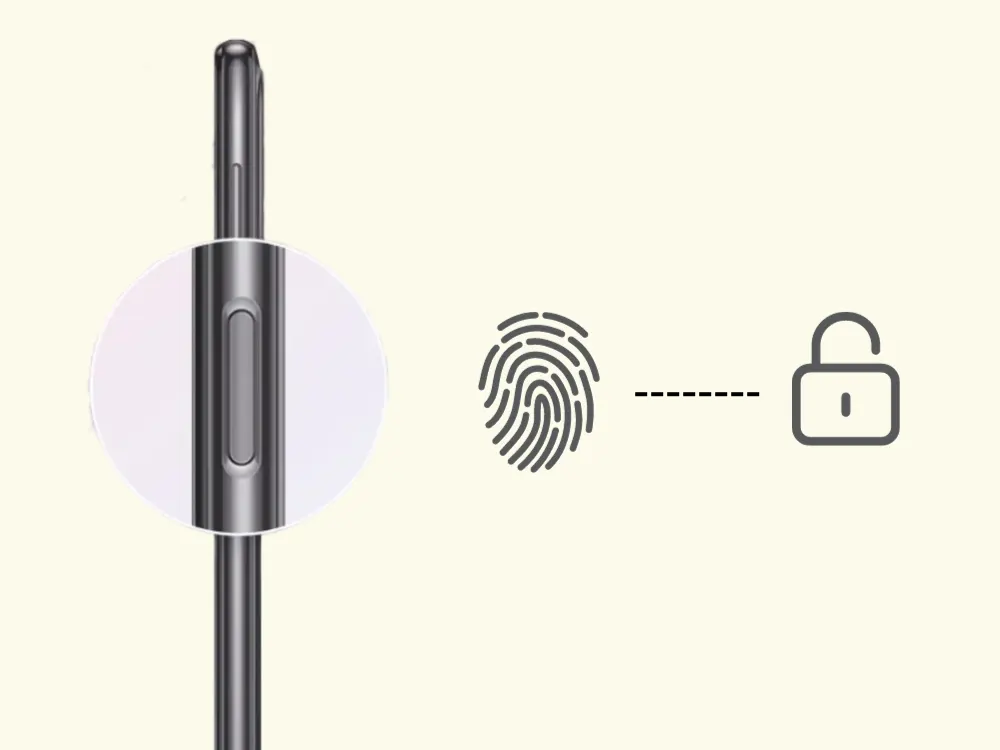 Samsung A23 Side-mounted fingerprint sensor