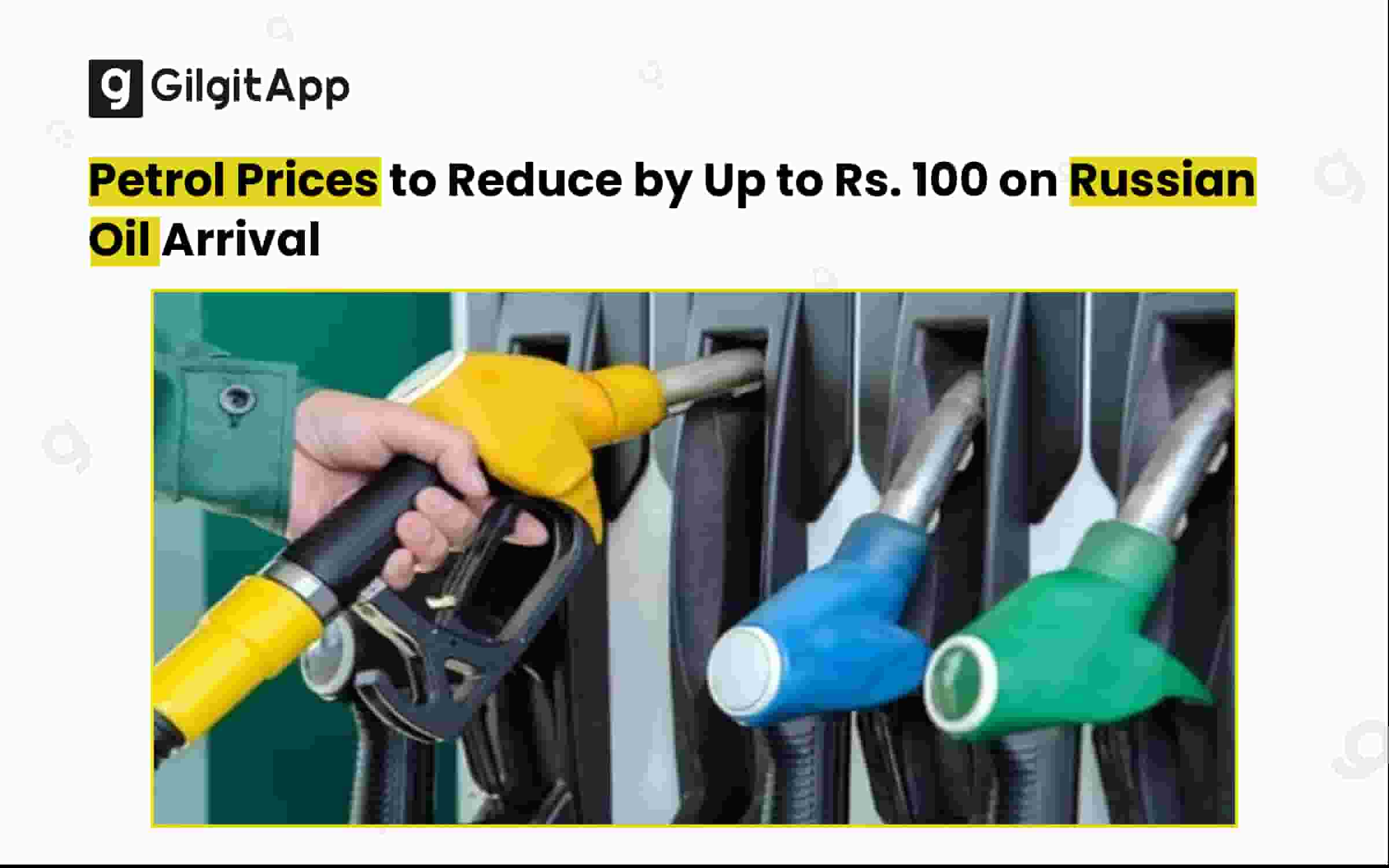 Petrol Prices to Reduce by Up to Rs. 100 on Russian Oil Arrival